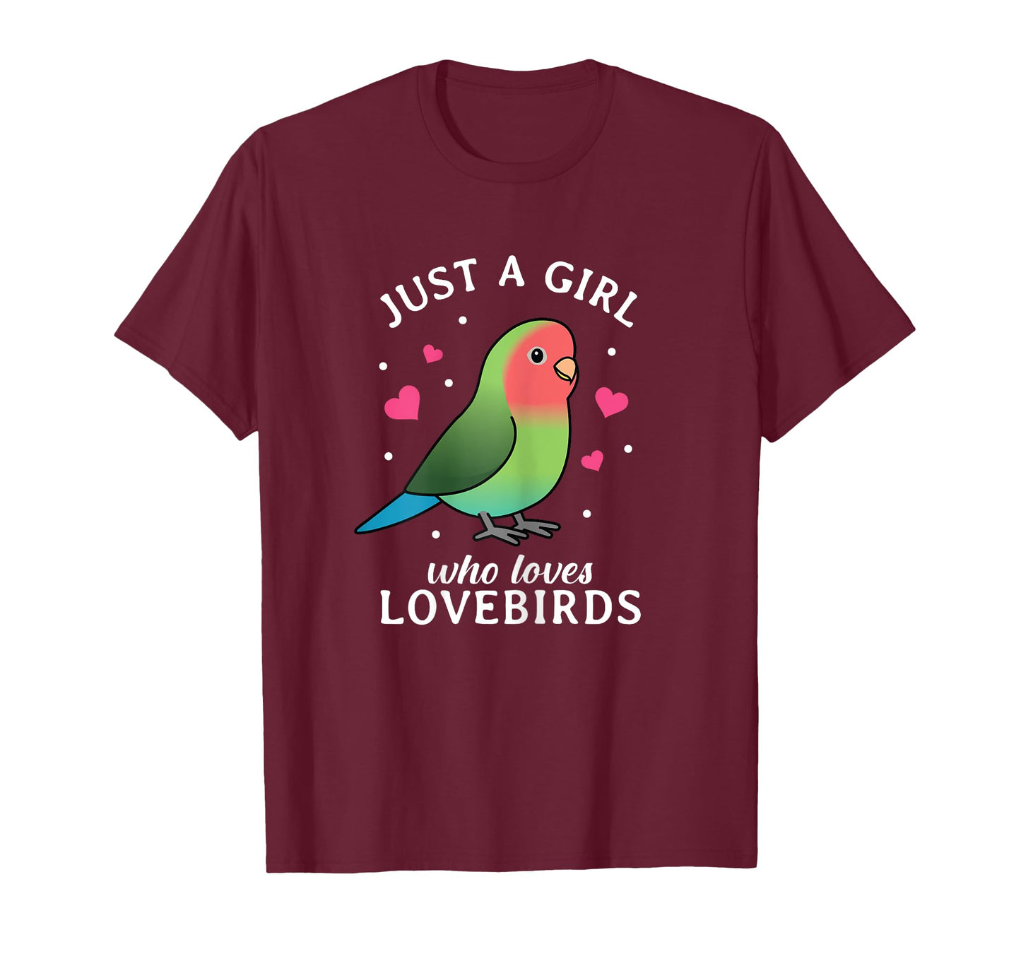 Just A Girl Who Loves Lovebirds Women Kids Funny Bird Lover T-Shirt