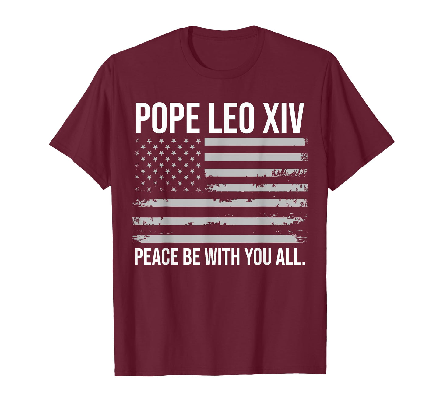 Pope Leo XIV 14th First american pope usa flag vintage T-Shirt