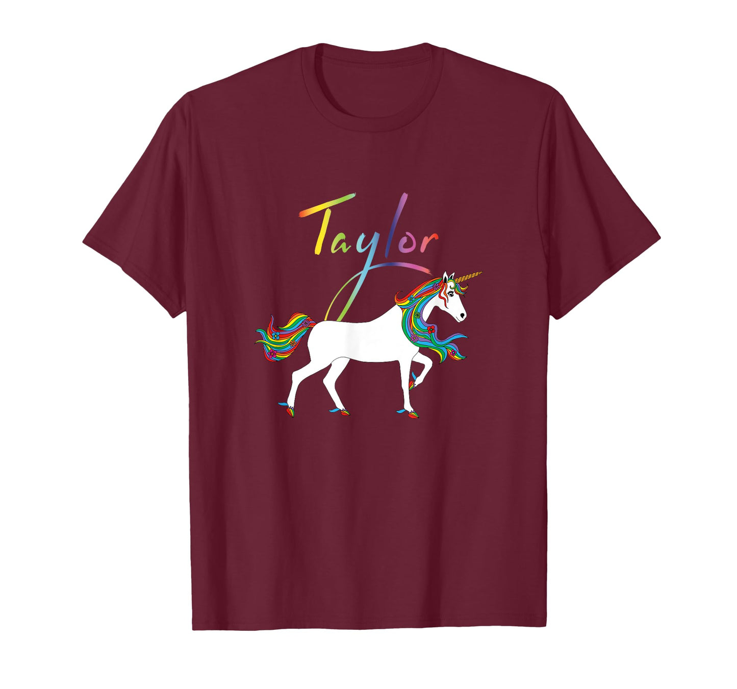 Taylor Personalized First Name Unicorn T-Shirt