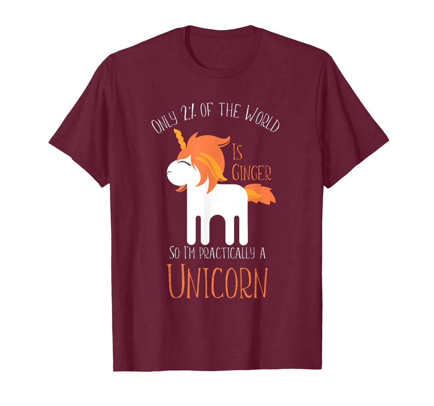 Funny Redheads Tshirt for Women and Kids Ginger Unicorn T-Shirt