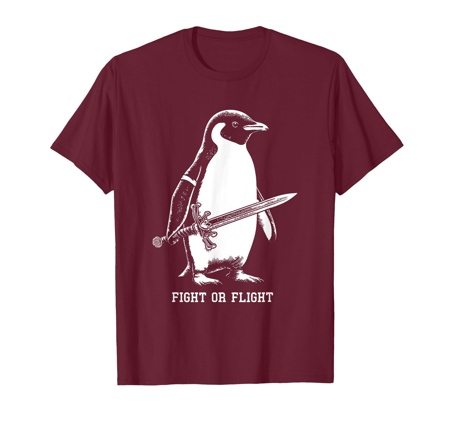 Fight or Flight Penguin T-Shirt - Black - Men's - Small - Short Sleeve - Penguin Print - Classic Fit - Bird Print