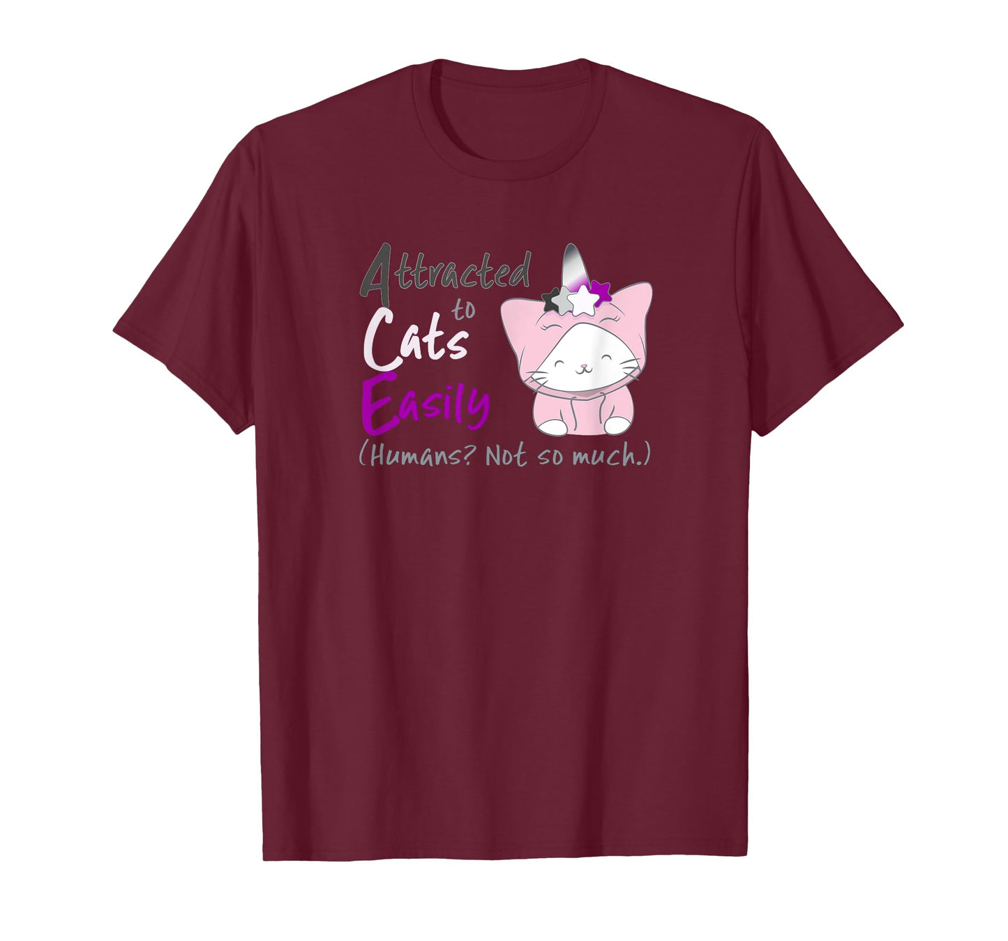 Ace Pride Unicorn Cat Kawaii Anime T Shirt for Asexual Women T-Shirt