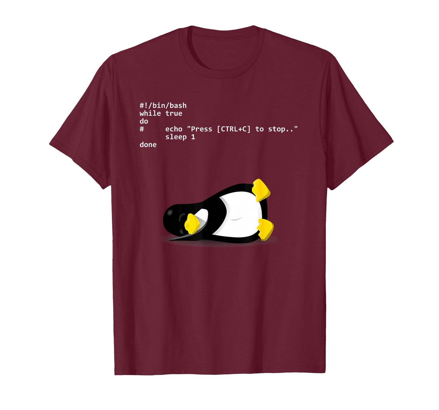 Sleeping Tux Loop Linux Geek Nerd Penguin T-Shirt T-Shirt