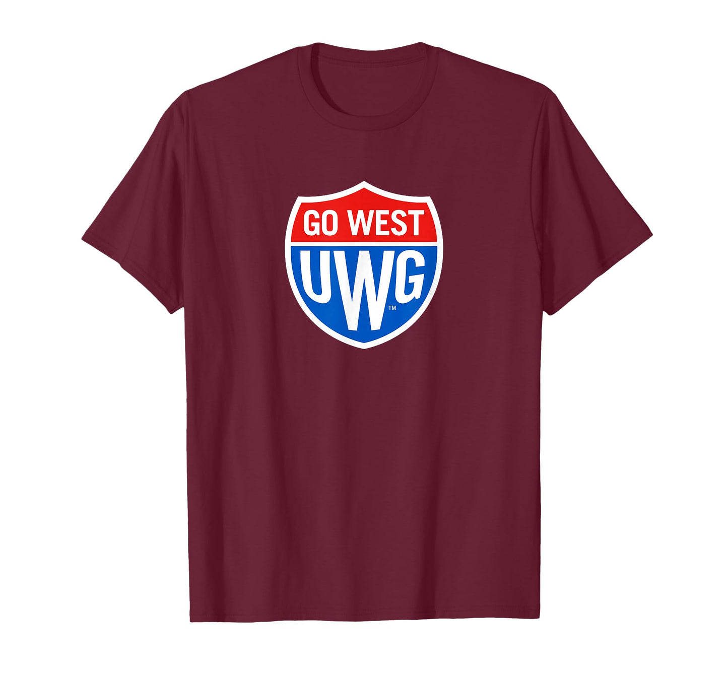 University of West Georgia UWG Wolves Go West Shield Logo T-Shirt