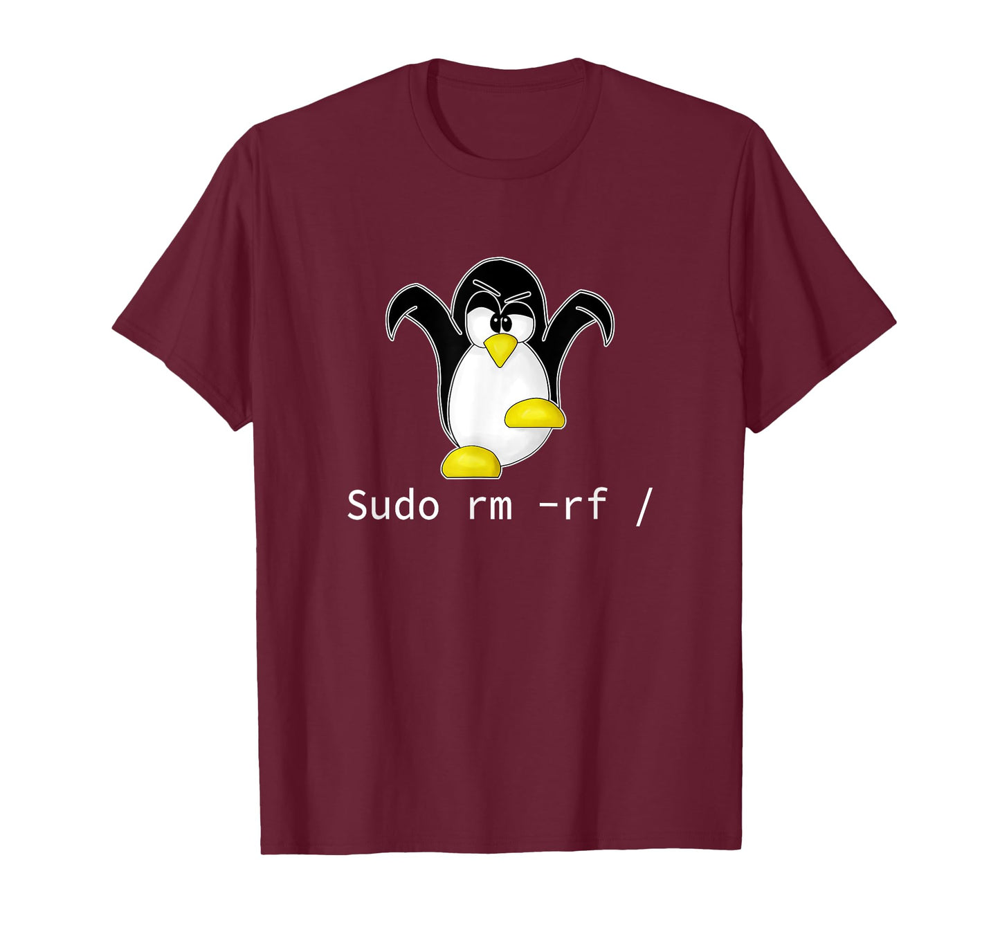 Crazy Nerds and Geeks Gifts Tux Linux Penguin Sudo Rm Rf | Programmer Developer Hacker Unisex-Adults Black Small T-Shirt