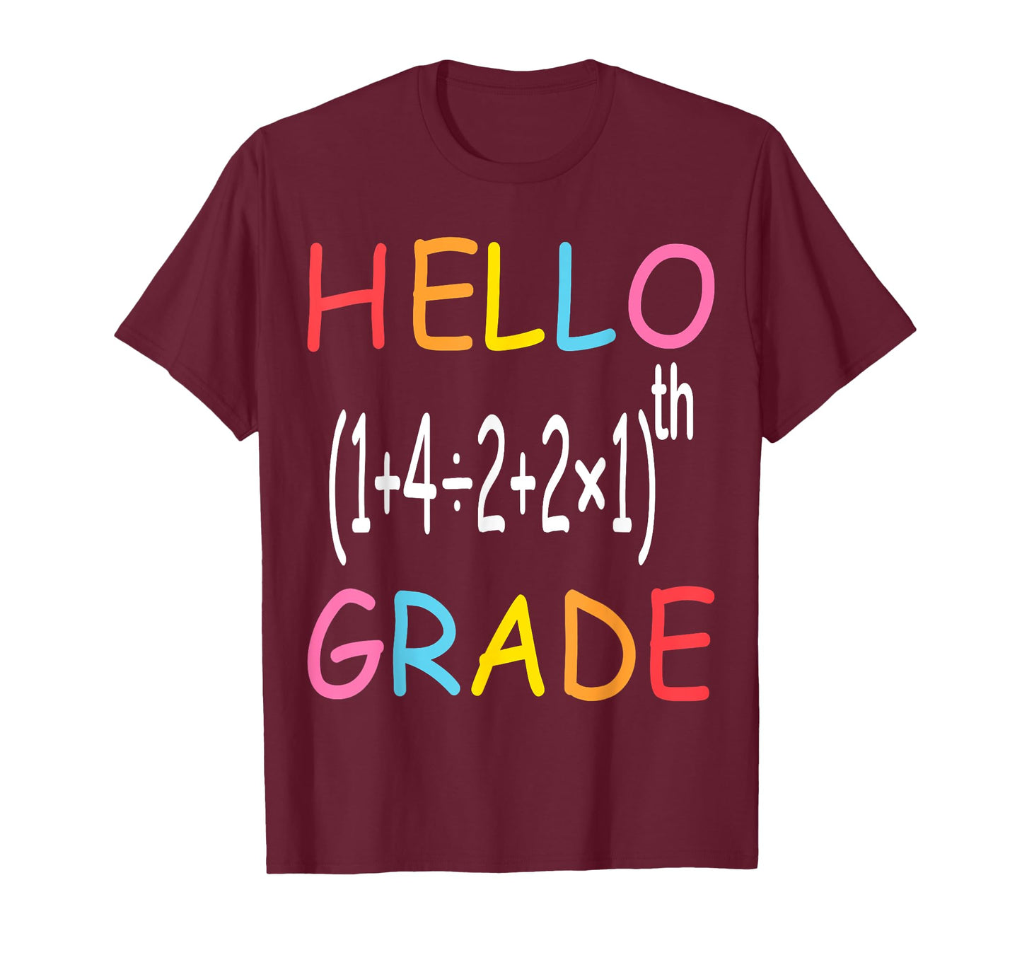 Back to School Hello Fifth Grade Equation Math Teacher Funny Men Women Girls Kids T-Shirt