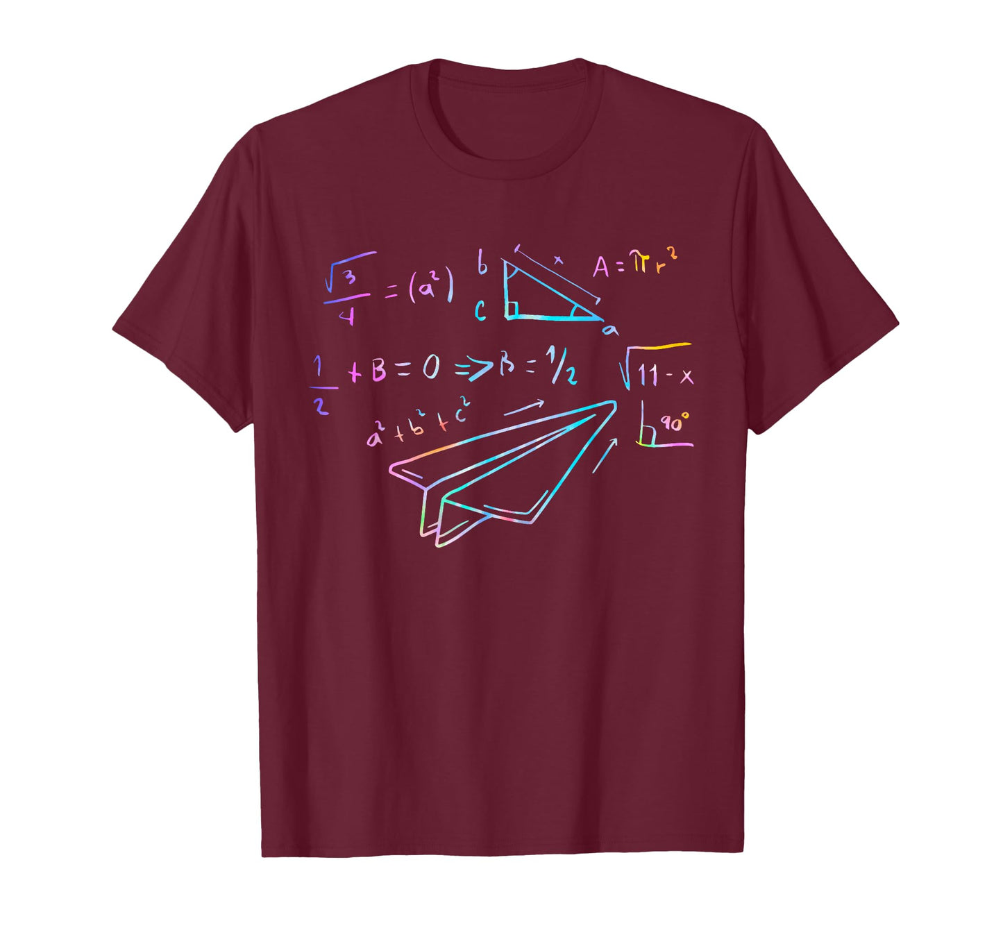 Paper Airplane Pilot Math Teacher Engineer Paper Plane T-Shirt