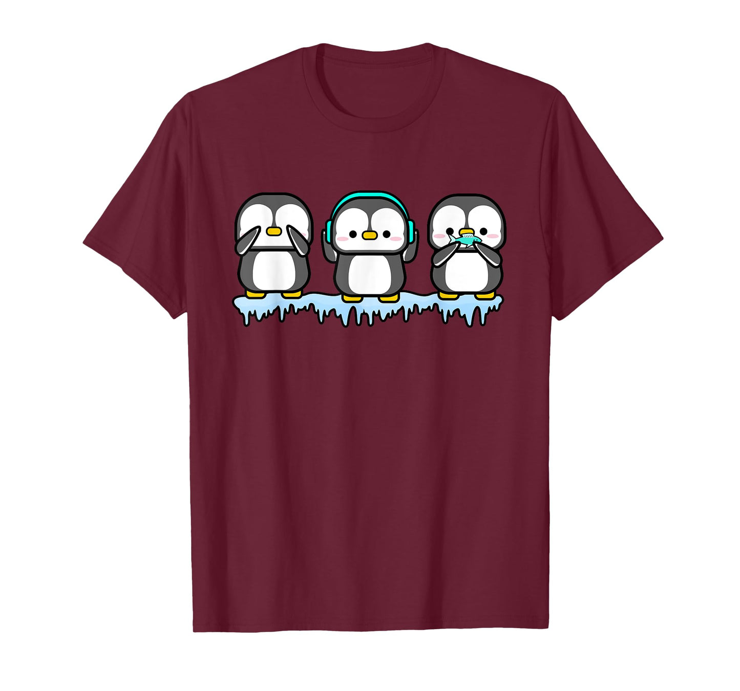 Funny Penguins See Hear Speak No Evil Bird Nerds Penguin T-Shirt