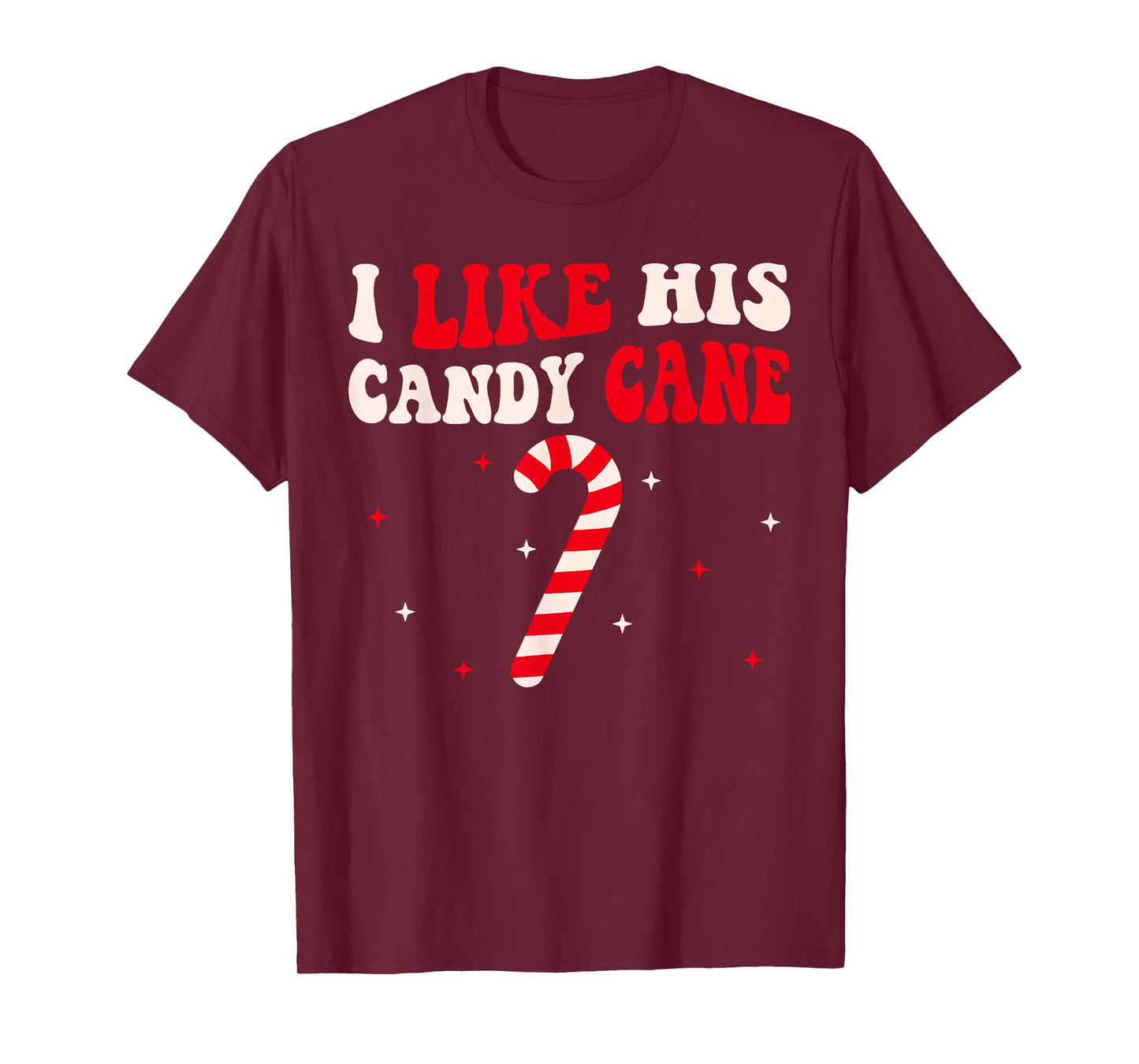 Groovy Candy Cane Funny Matching Christmas Couple Unisex-Adults Candy Cane Xmas Funny Couples Matching Christmas T-Shirt