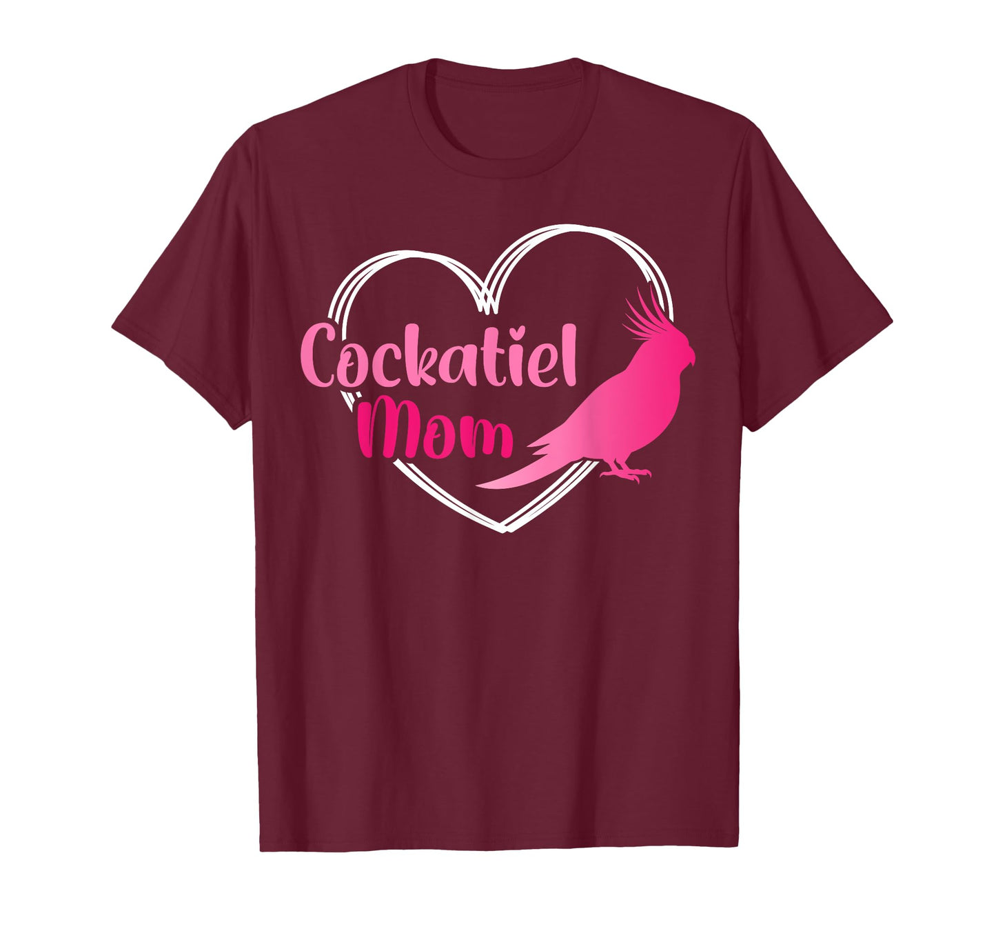 Heart Cockatiel Mom Cockatiel Bird T-Shirt