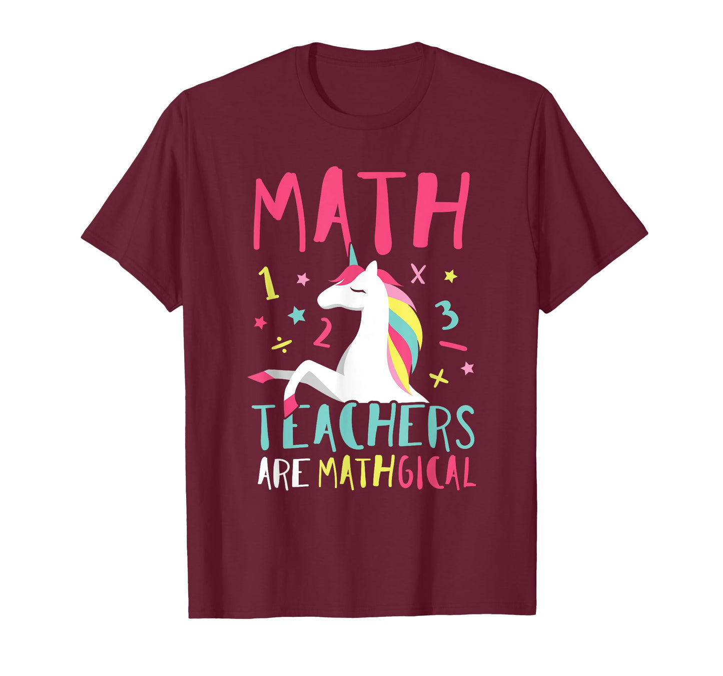 Unicorn Funny Math Teacher Top T-Shirt for Men Women Girls Kids