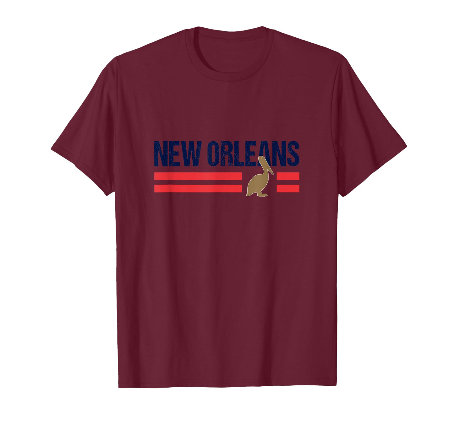 Pelican Retro Stripes New Orleans Vintage New Orleans Local T-Shirt