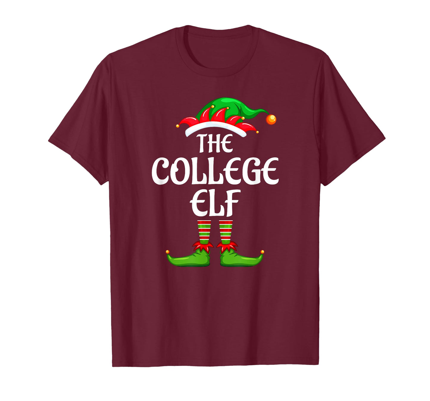 College Elf Matching Family Group Christmas Party T-Shirt