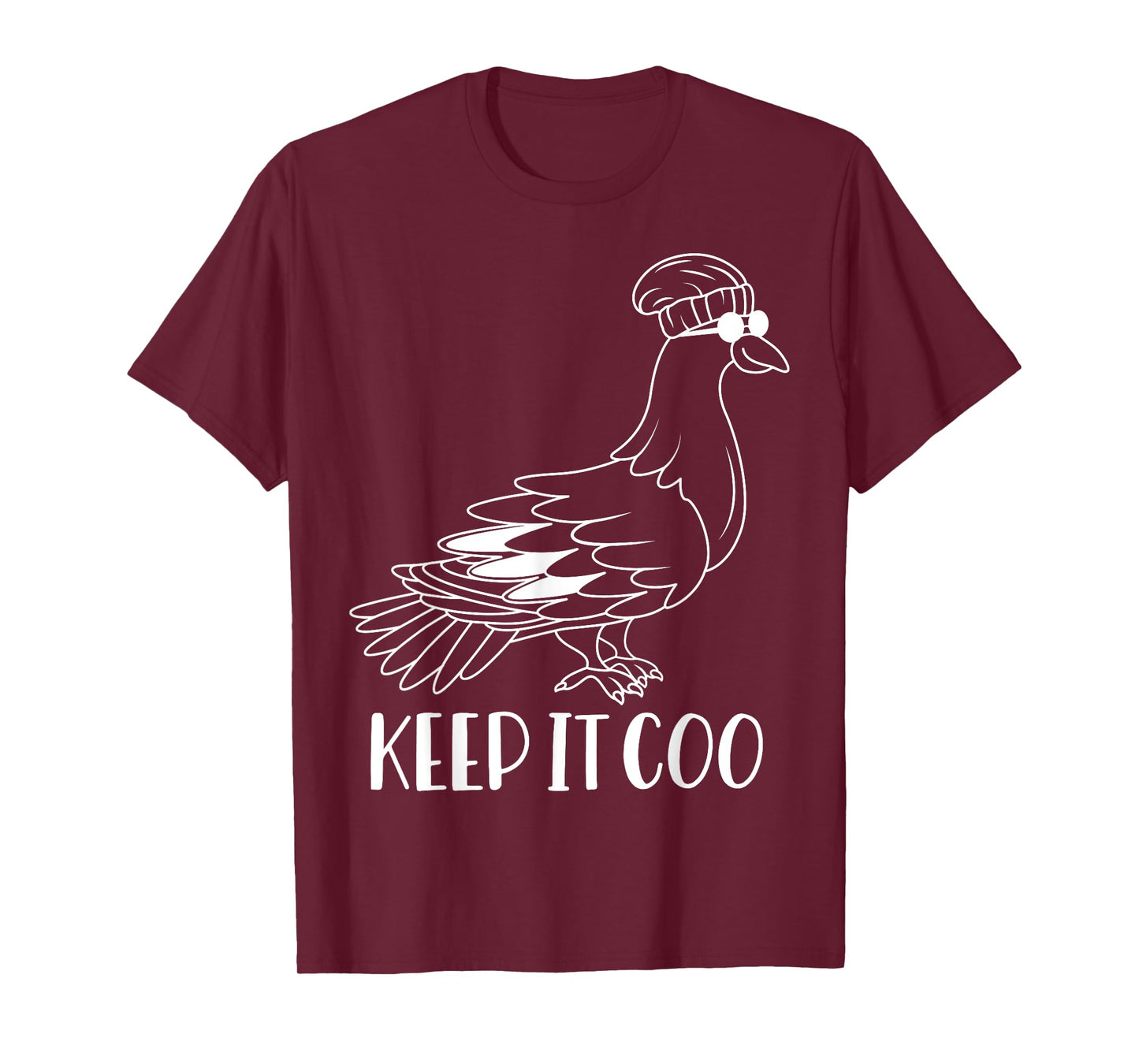 Hipster Pigeon - Keep it Coo Funny Cool Pigeon T-Shirt