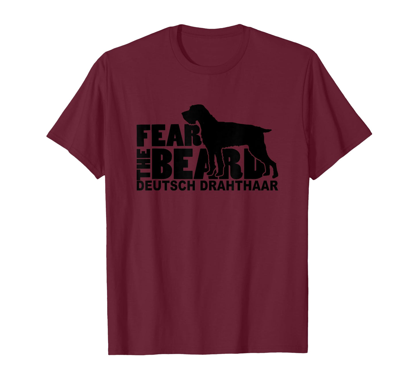Dog Lover T-Shirts by Traciwithani - Fear the Beard Deutsch Drahthaar Unisex Adults Grey T-Shirt