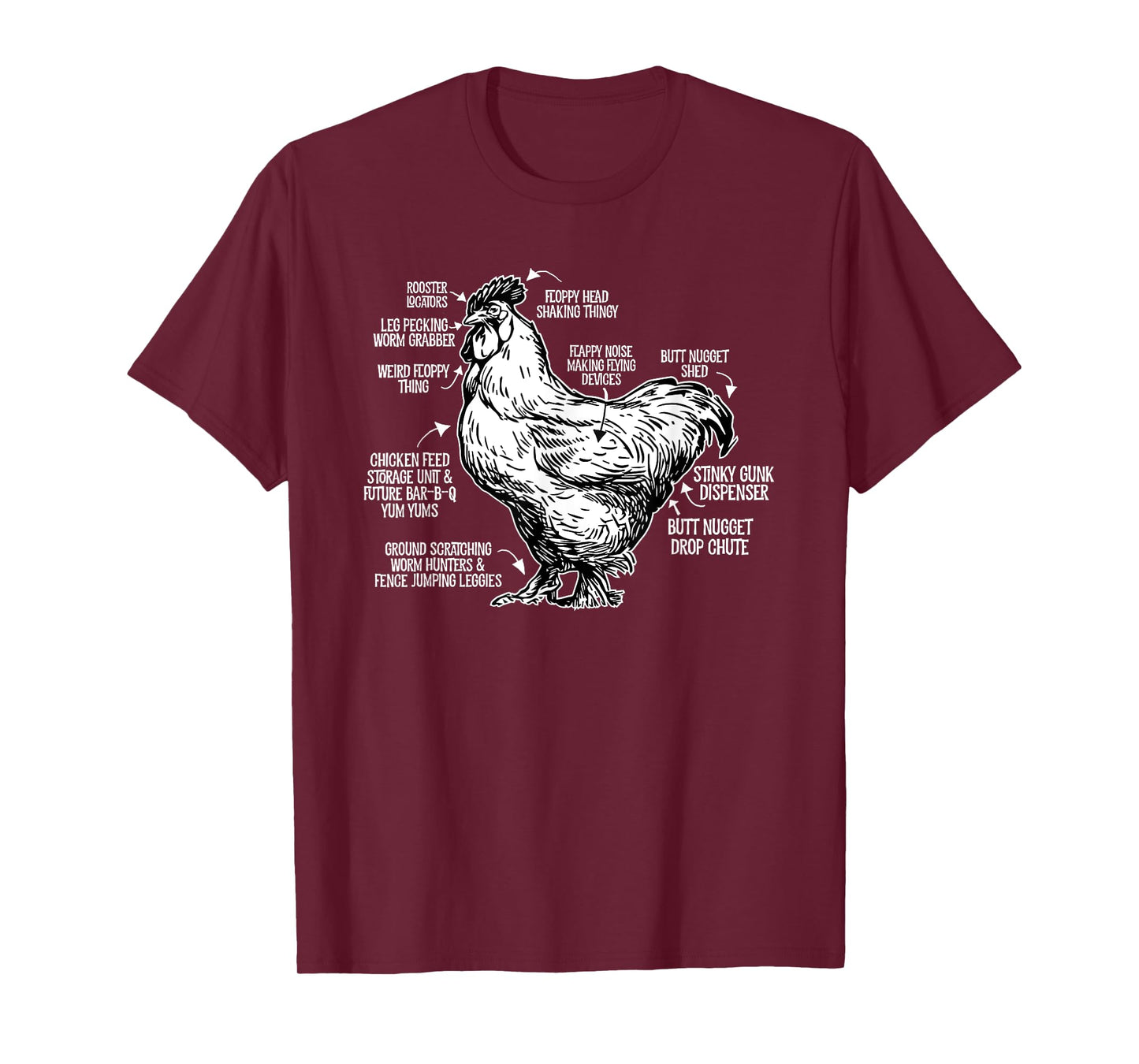 Chicken Anatomy Art Funny Farm Chicken Coop T-Shirt