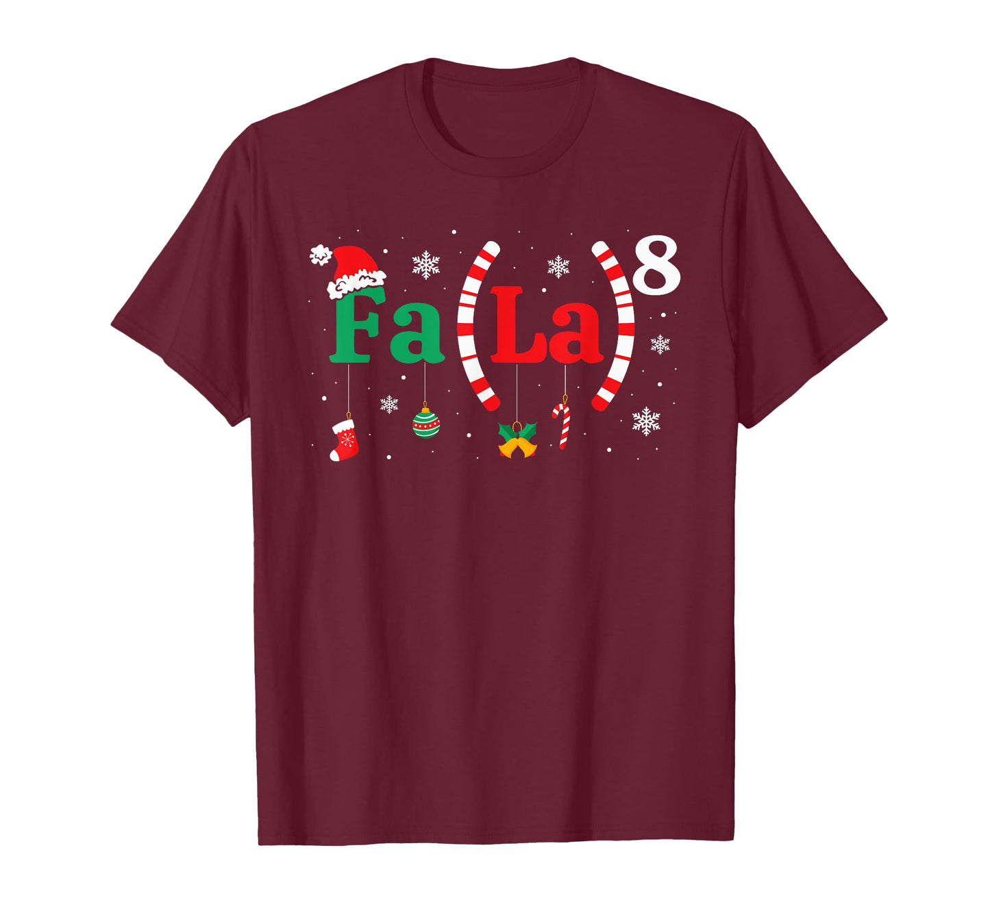 FA (LA)8 Funny Christmas Santa Fa La Math Teacher Student T-Shirt