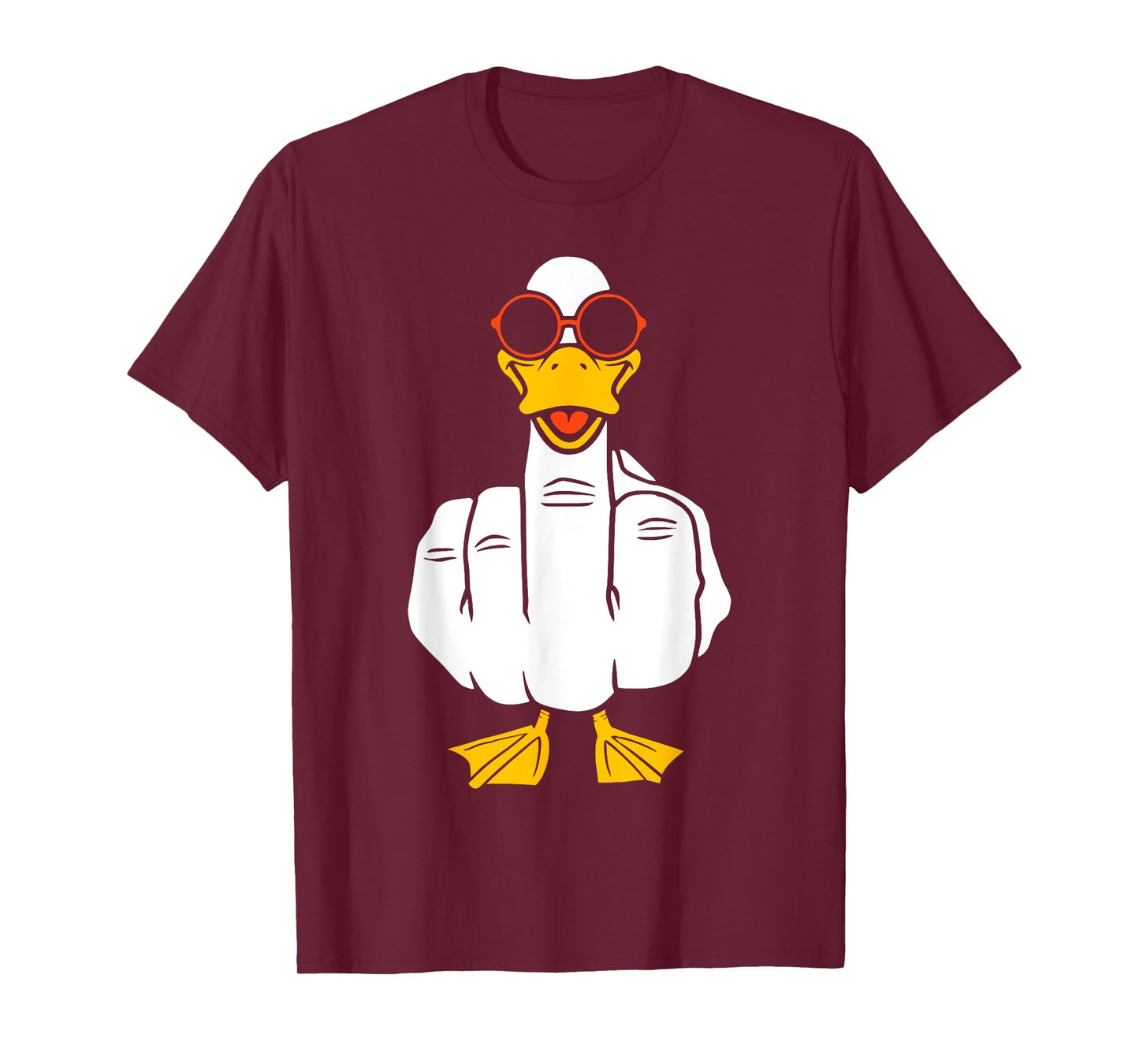 Middle Finger Funny Duck Inappropriate Rude Antisocial T-Shirt