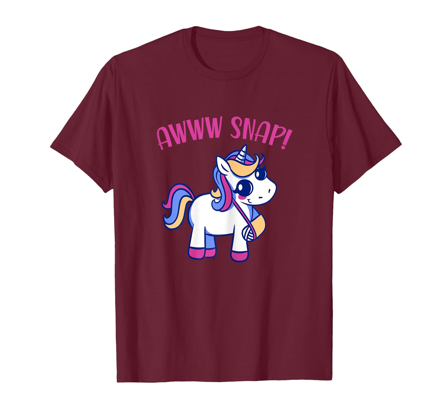 Unicorn Broken Arm Awww Snap for Girls T-Shirt