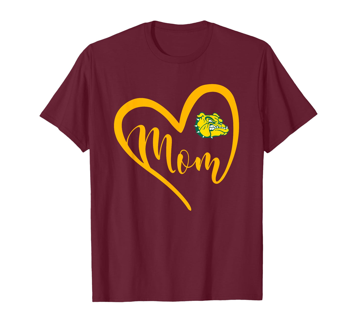 Deland Bulldogs Logo Heart Mom HS T-Shirt