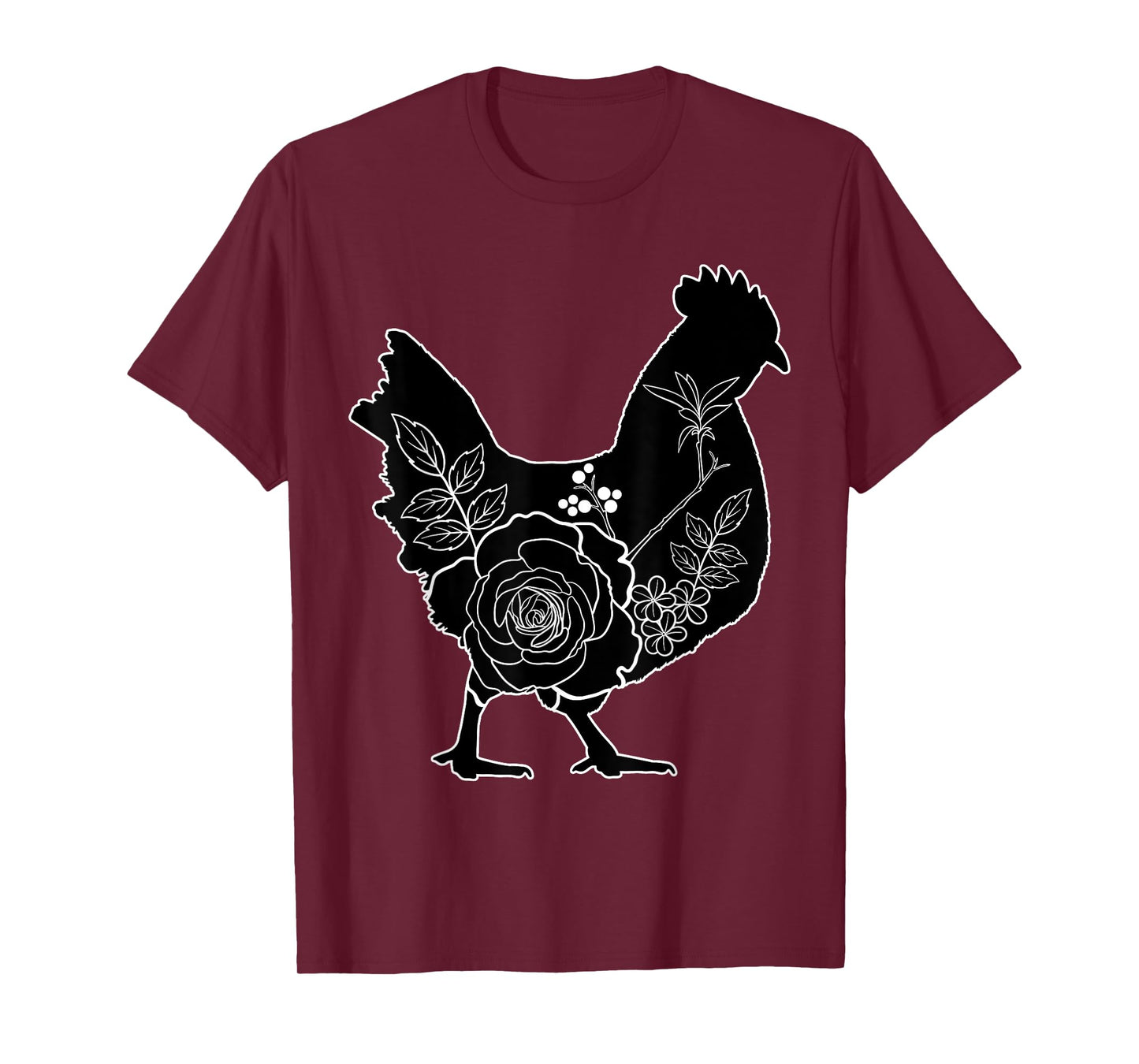 Chickens Floral Pattern Chicken Farmer Flowers Graphic Farm Rooster T-Shirt