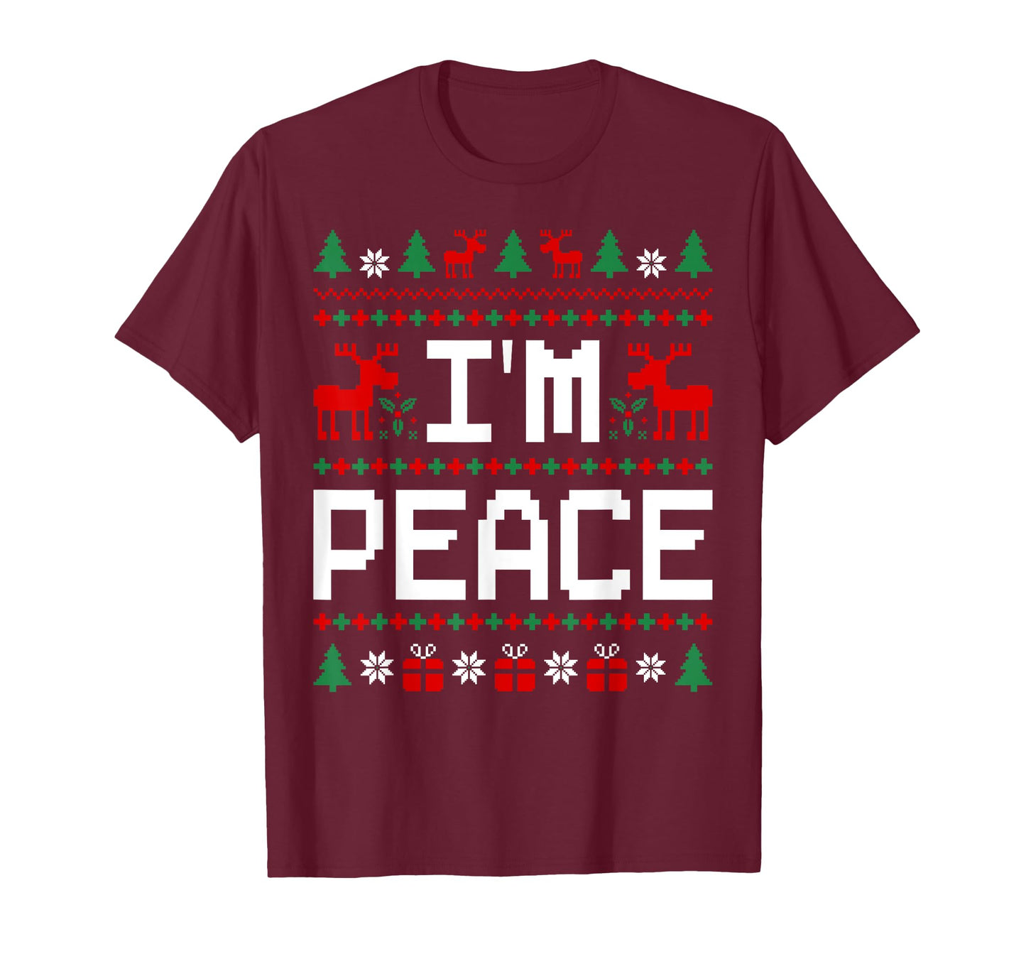 Couples Ugly Christmas Sweaters I Come In Peace I'm Peace T-Shirt
