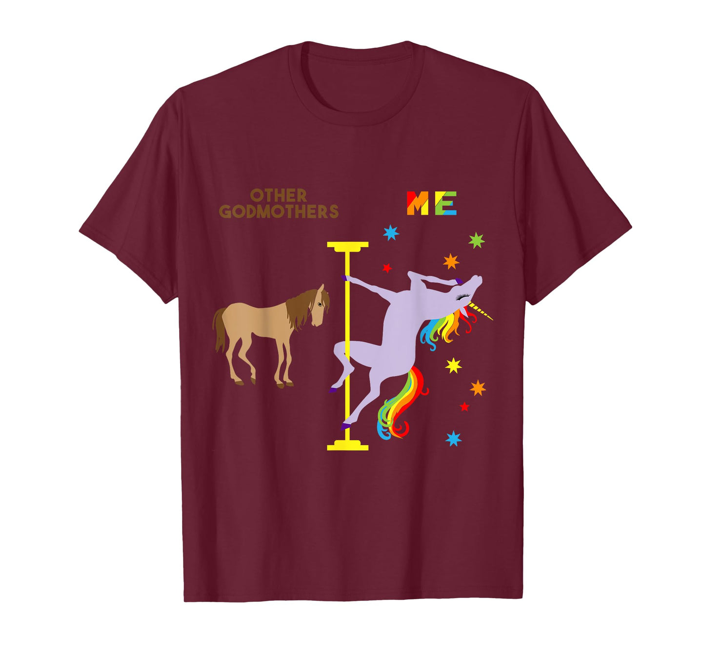 Funny Gift for Godmother Cute Rainbow Unicorn Shirt T-Shirt