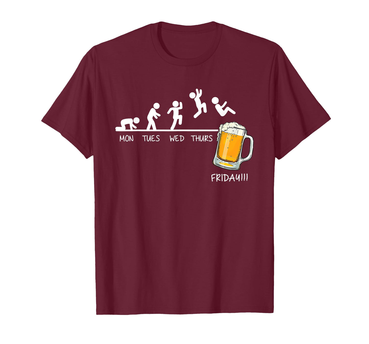 Funny Stickman Jumping Beer Days Of Week Friday Drink Beer T-Shirt