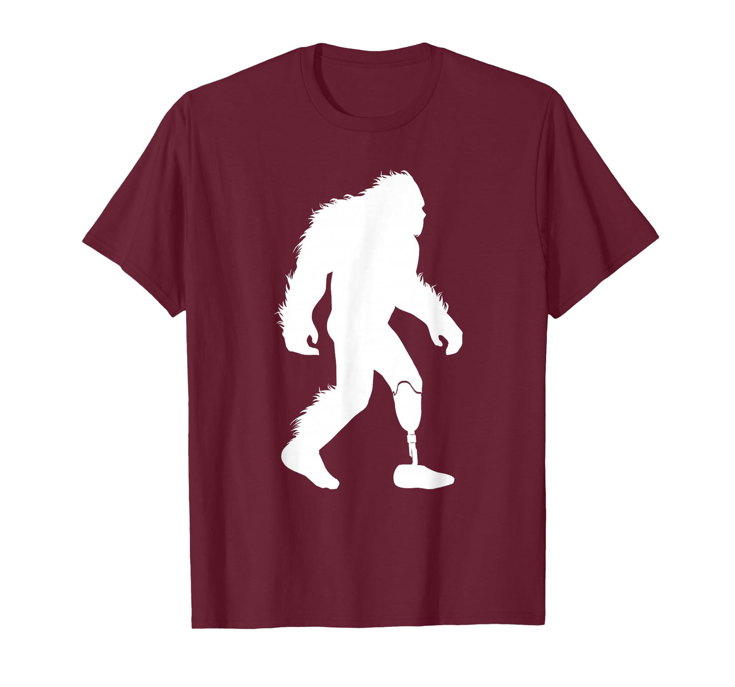 Bigfoot Leg Amputee Sasquatch Wearing Prosthetic Leg T-Shirt