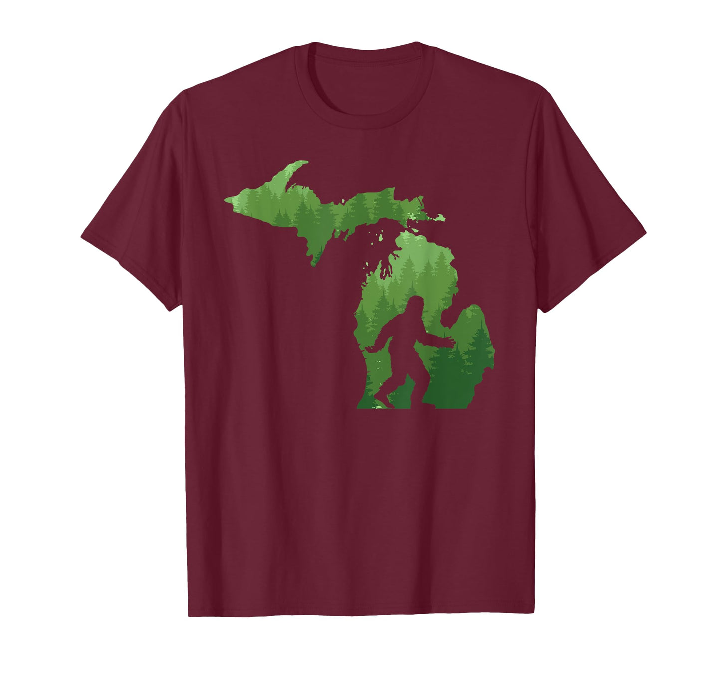 State of Michigan Map Bigfoot Shirt Funny Sasquatch Gift T-Shirt