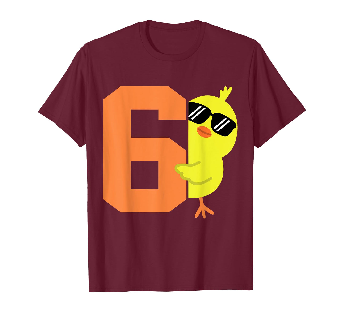 Kids 6th Birthday Chicken Themed Cute 6 Year Old Boys Chick T-Shirt