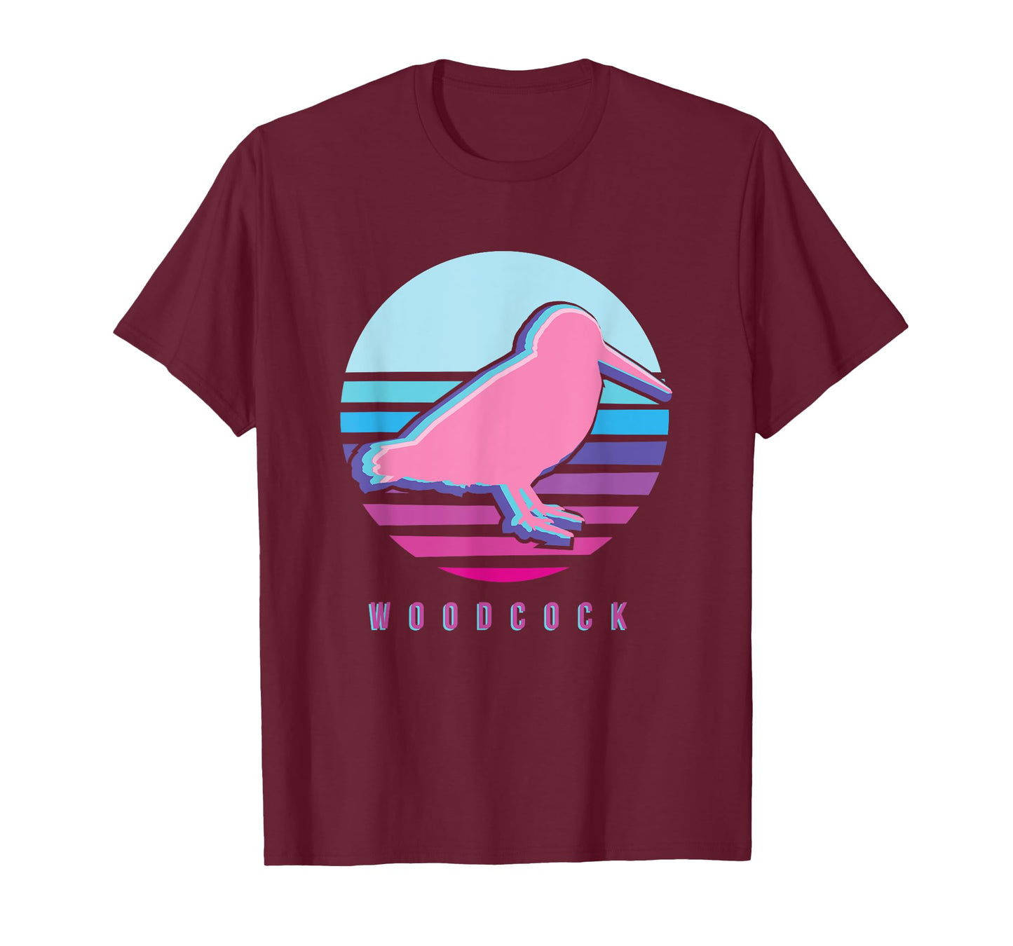 American Woodcock Bird Retro Vaporwave Unique Birding Gift T-Shirt