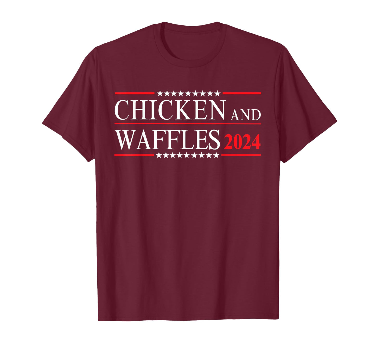 Chicken and Waffles 2024 Food Junkie Political Election T-Shirt