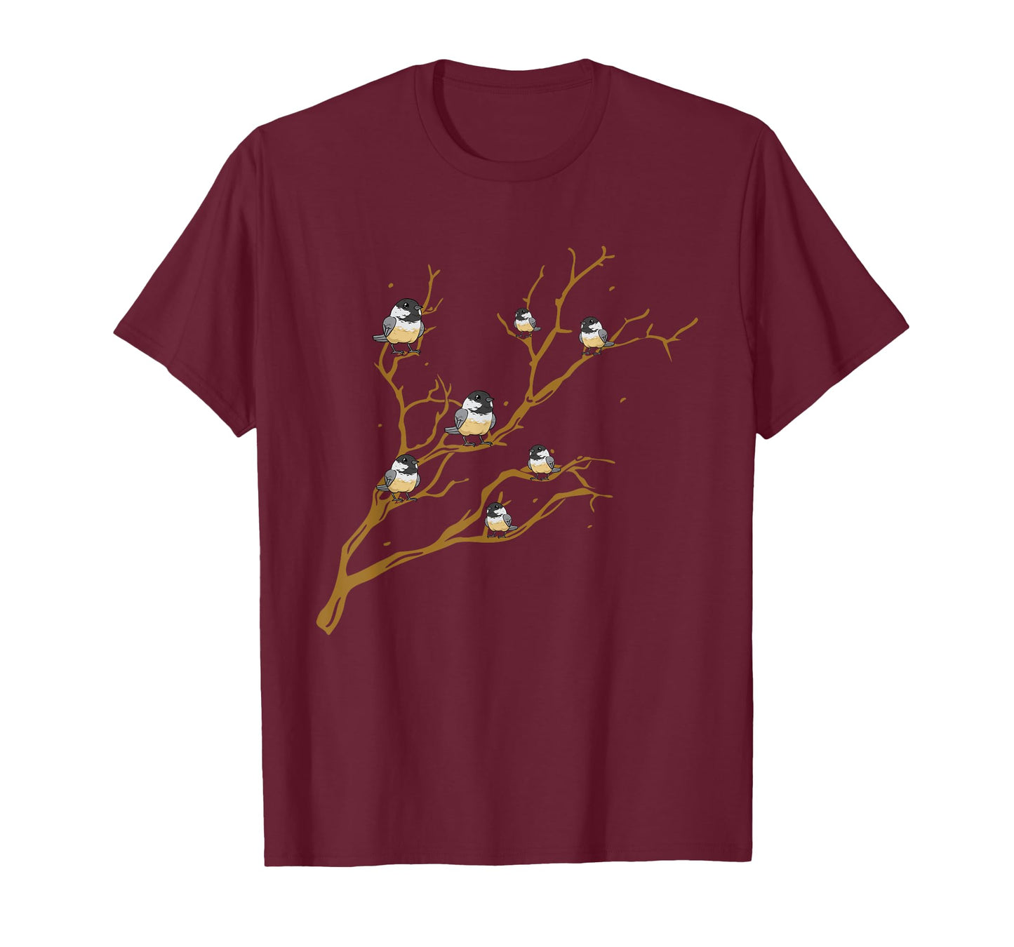 Chickadees On Branch Bird Birding T-Shirt
