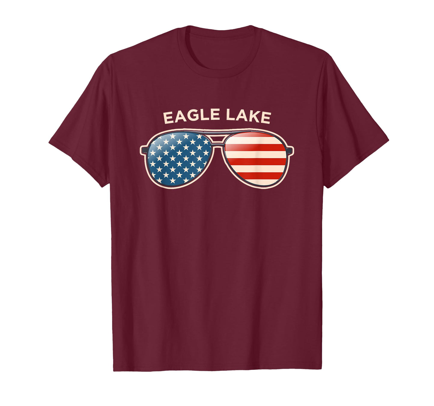 Eagle Lake, PA Vintage US Flag Sunglasses T-Shirt
