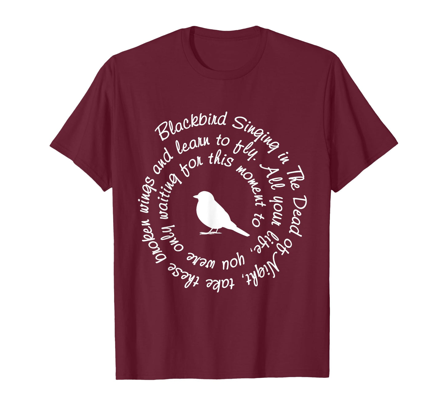 Blackbirds Singing In The Dead Of Night Vintage Retro Birds T-Shirt