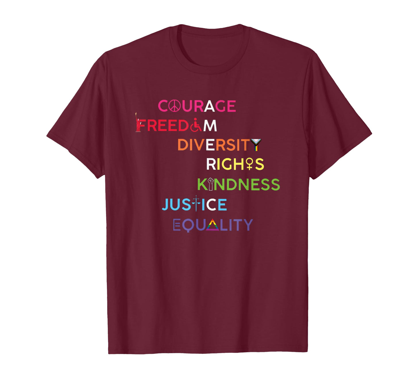 america courage freedom diversity human rights T-Shirt