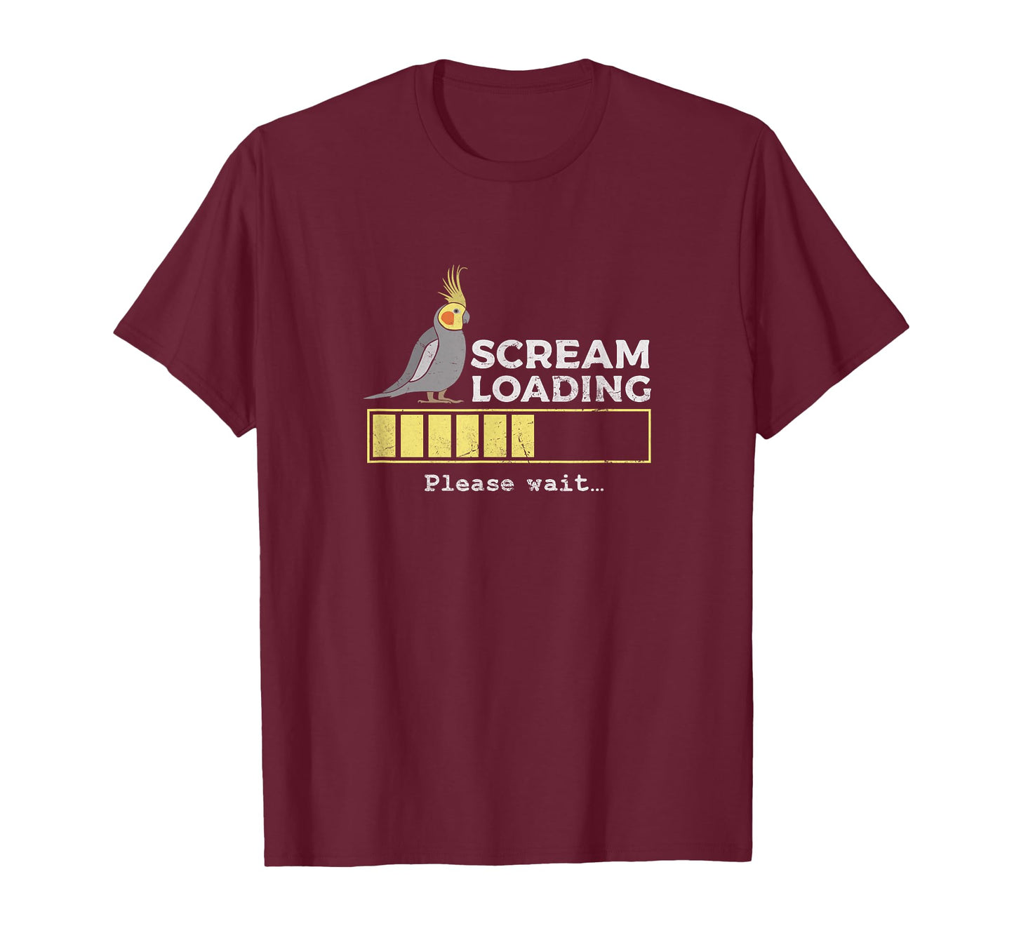 Scream Loading Cockatiel Cockatoo Quarrion Weiro Bird Grunge T-Shirt
