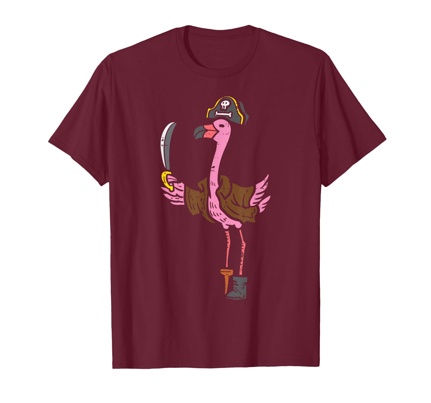 Flamingo Pirate Animal Bird Flamingoween Halloween Women T-Shirt
