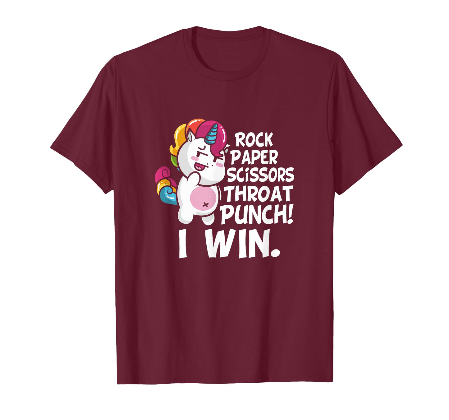 Rock Paper Scissors Throat Punch I Win Unicorn Outfit T-Shirt