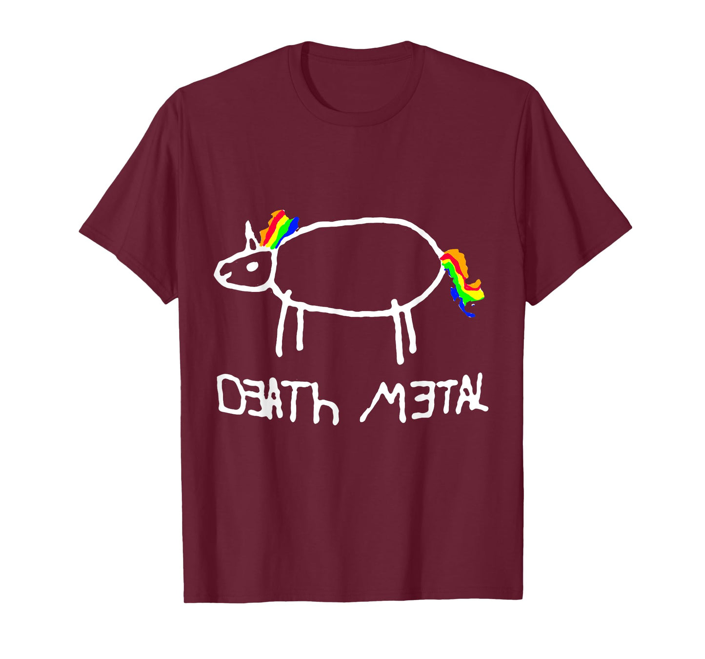 Unicorn Death Metal/ Heavy Metal Black Metal Fun Design T-Shirt