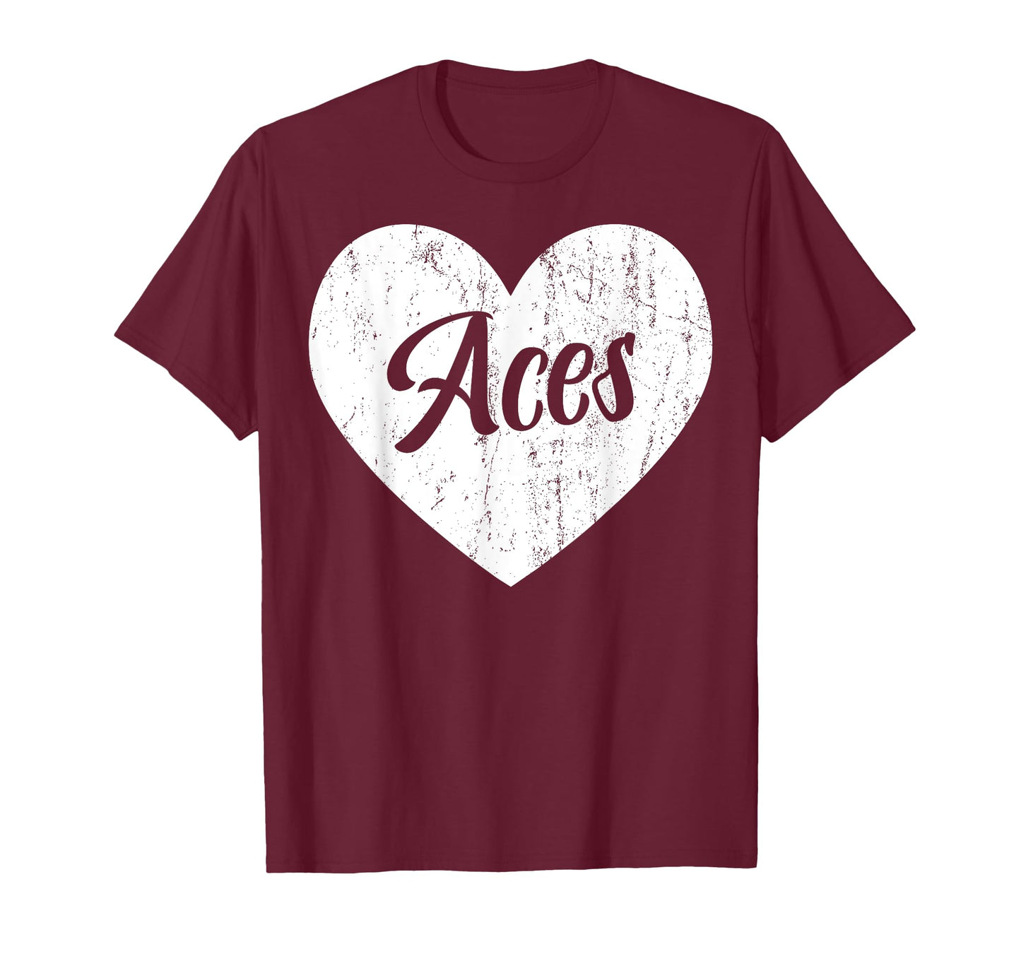 Aces School Sports Fan Team Spirit Mascot Heart Gift T-Shirt