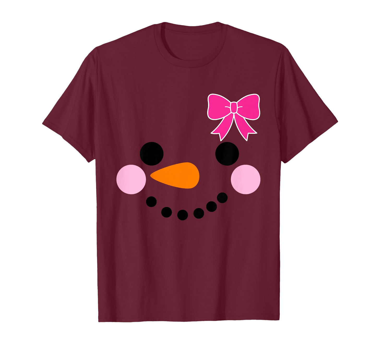 Toddler Snowman with Bow for Girls Christmas T-Shirt