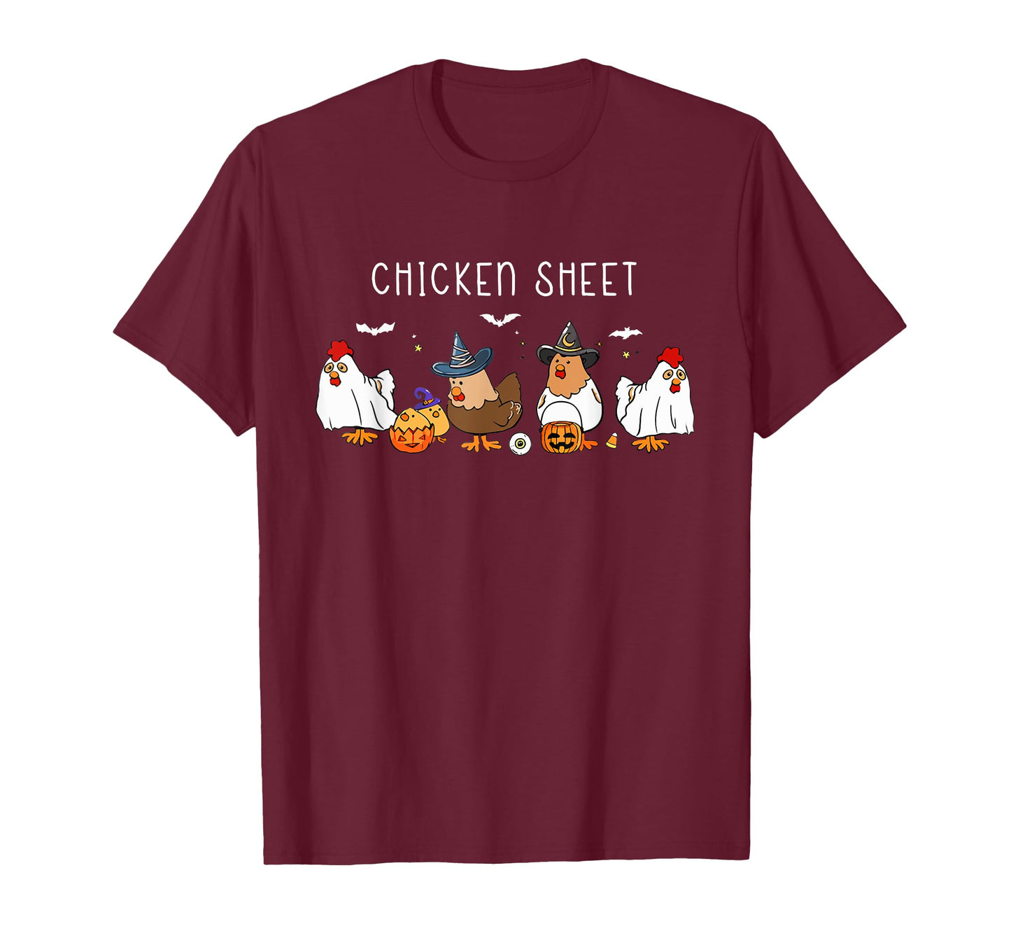 Funny Chickens Boo Ghost Farm Animal Halloween Chicken Sheet T-Shirt