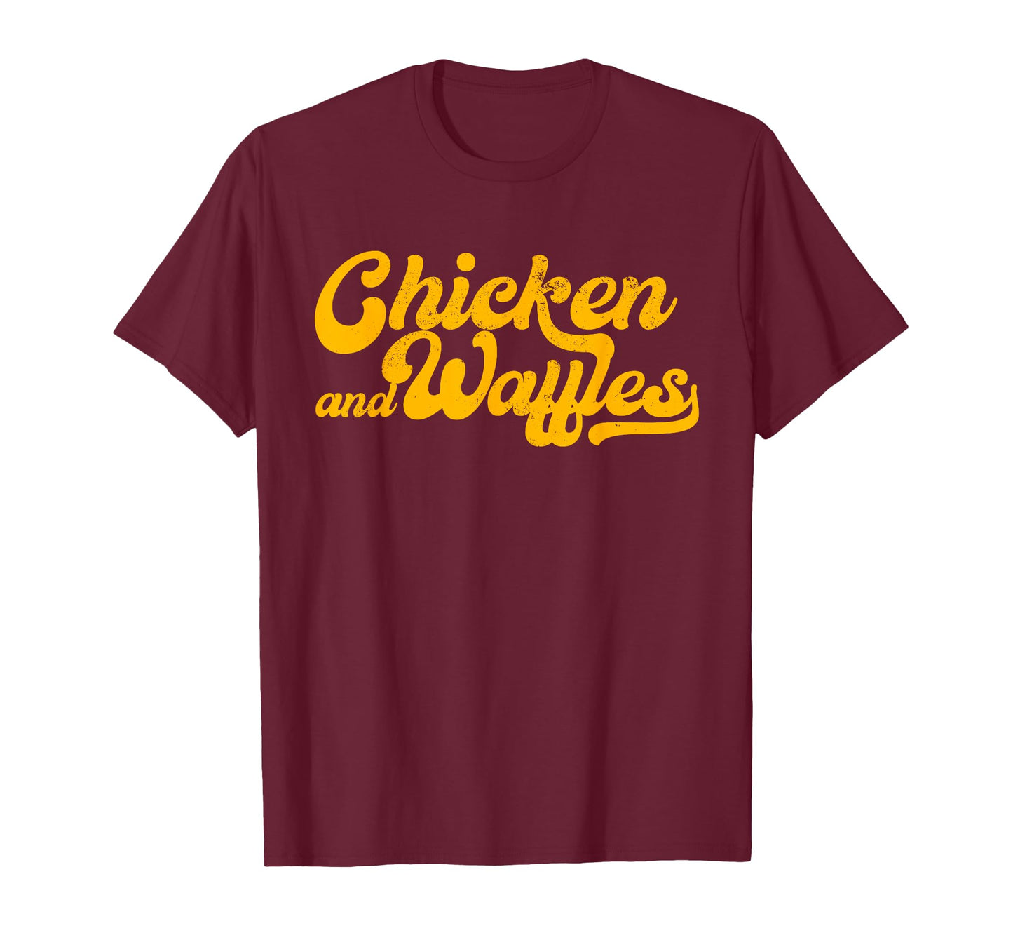 Chicken & Waffles, Funny Retro Baseball Style Foodie T-Shirt