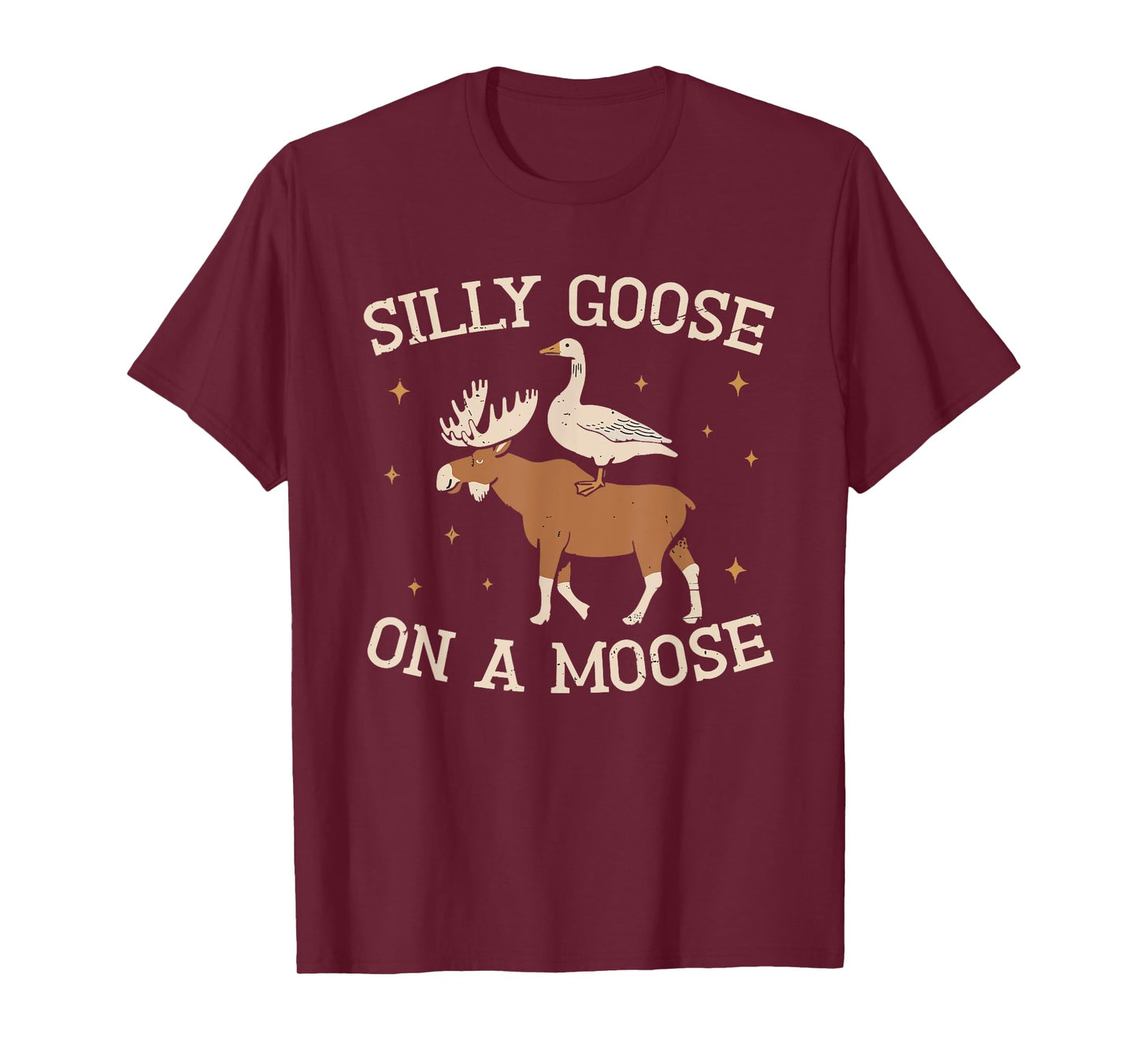 silly goose on a moose meme wildlife nature animal funny T-Shirt