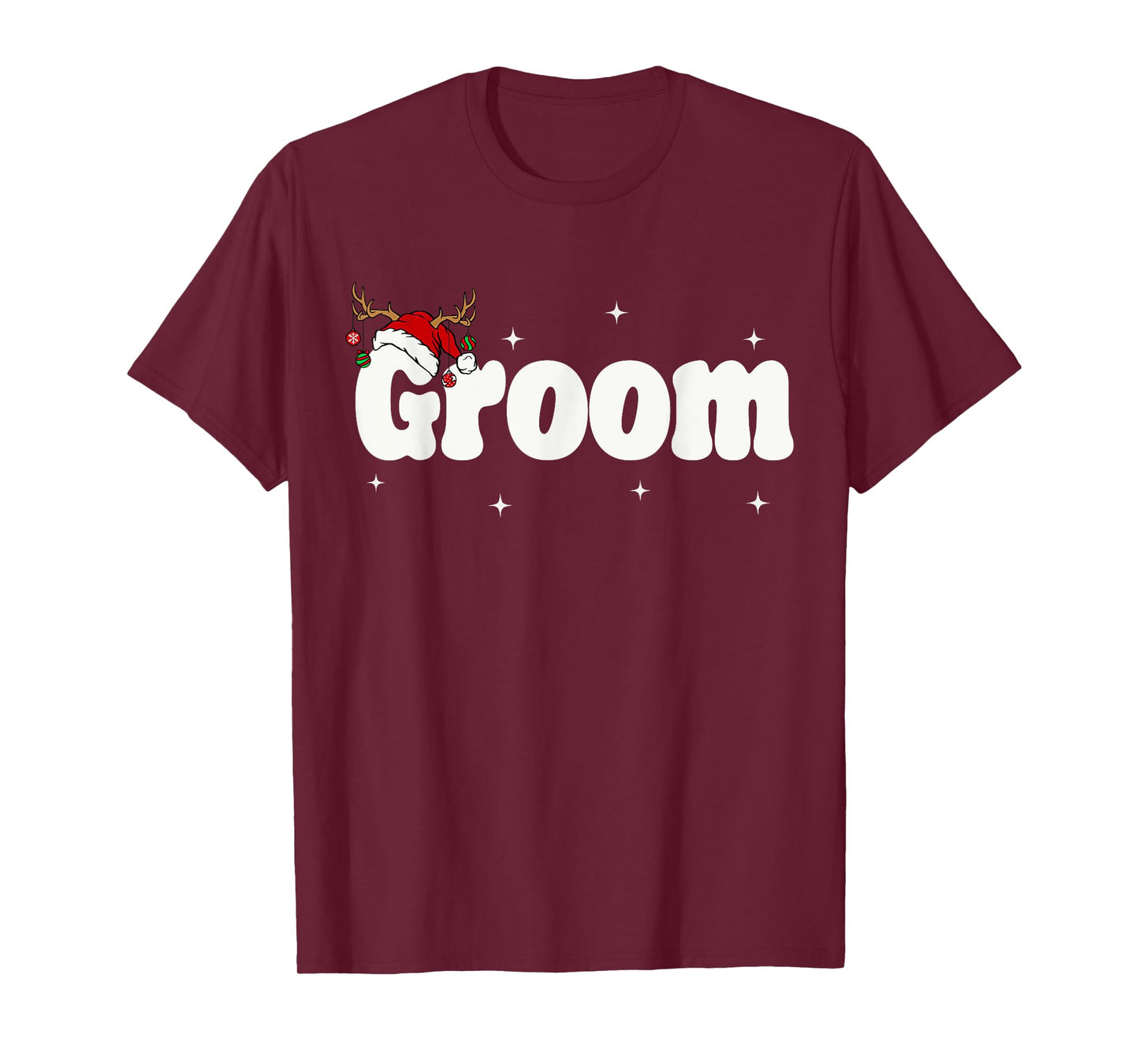 Groom Bride Santa Couples Christmas Outfits Xmas Pajamas T-Shirt