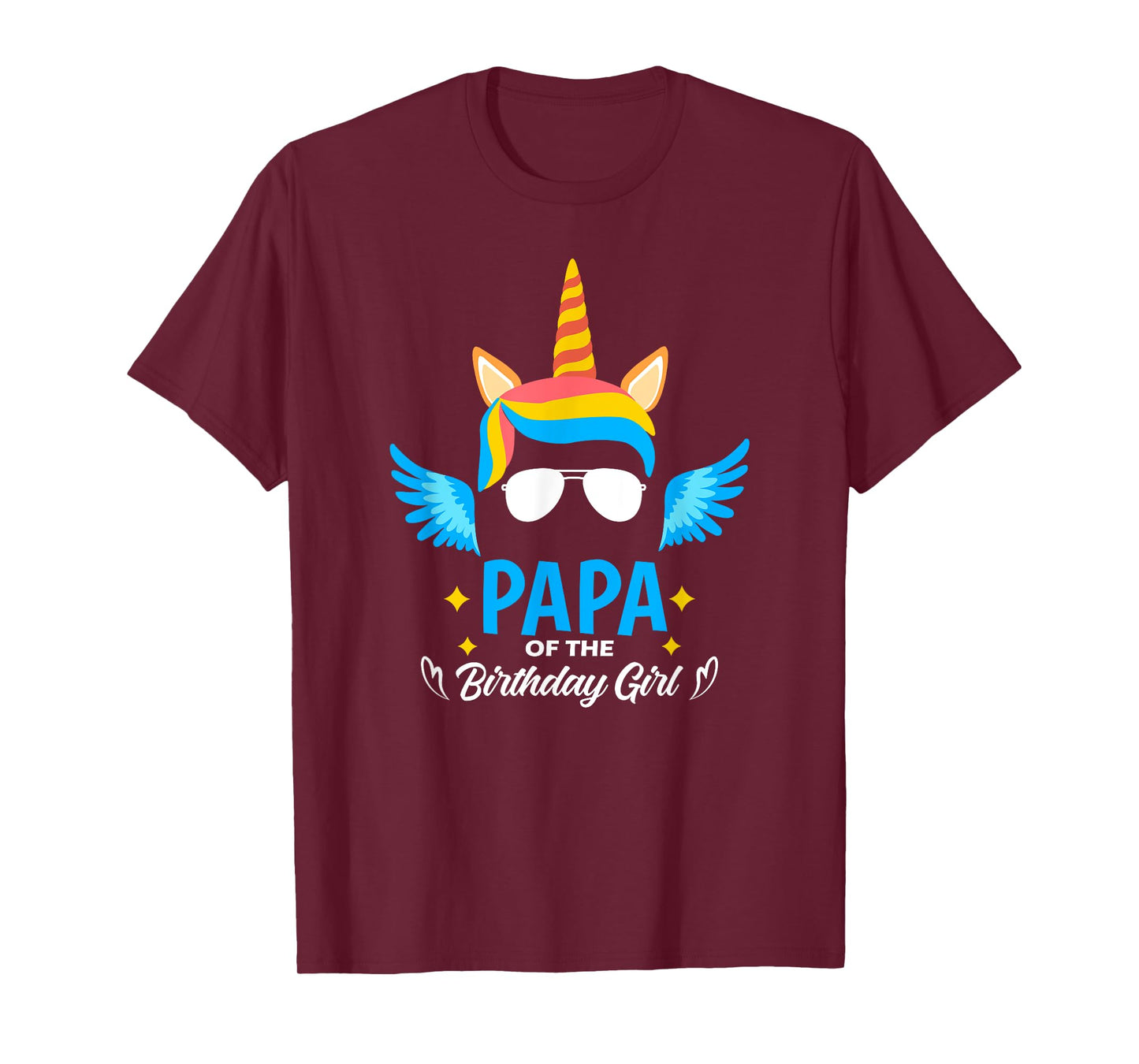 Papa of The Birthday for Girl Father Unicorn First Birthday T-Shirt