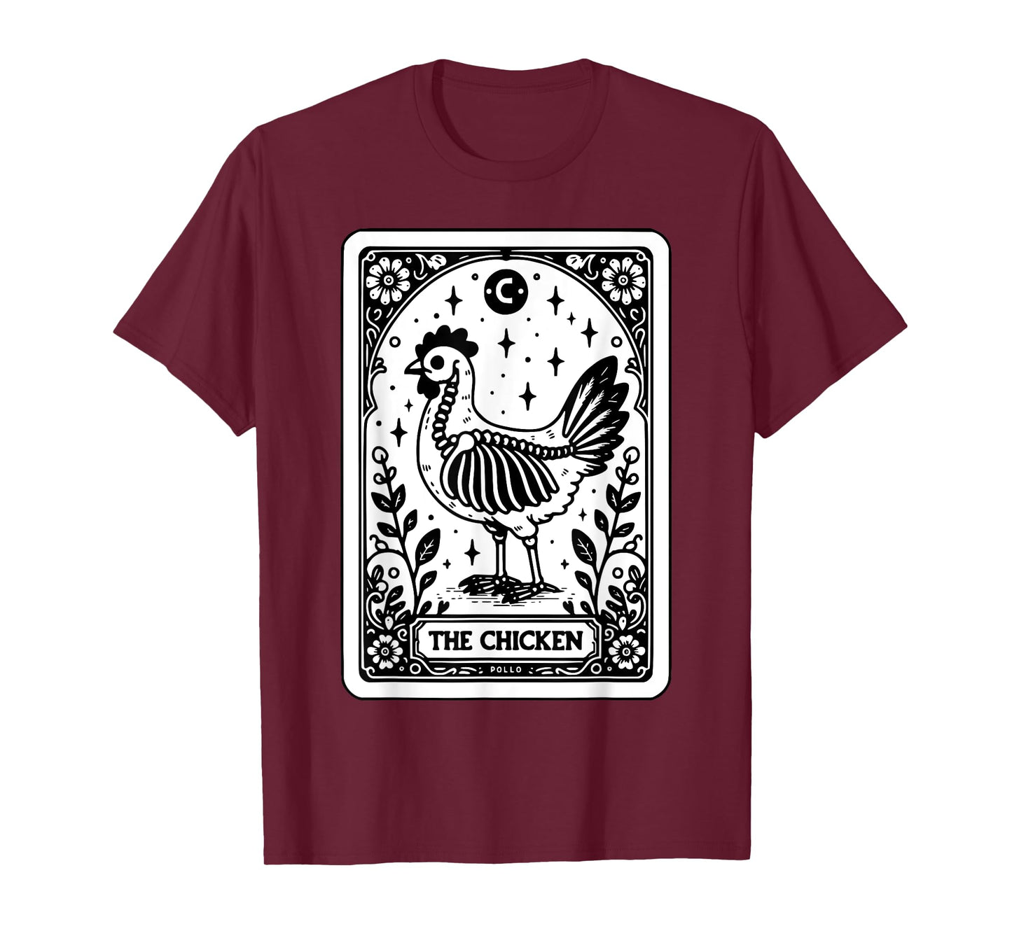 The Chicken Tarot Card Chicken Skeleton Gothic Witchy Vibes T-Shirt