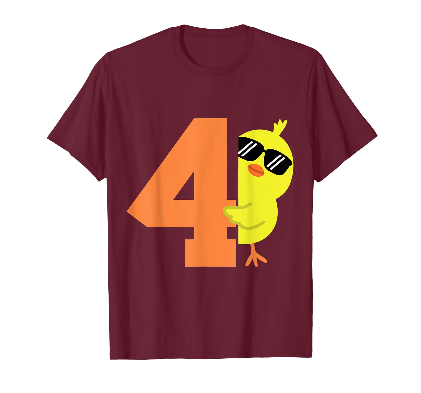 Kids 4th Birthday Chicken Themed Cute 4 Year Old Boys Chick T-Shirt